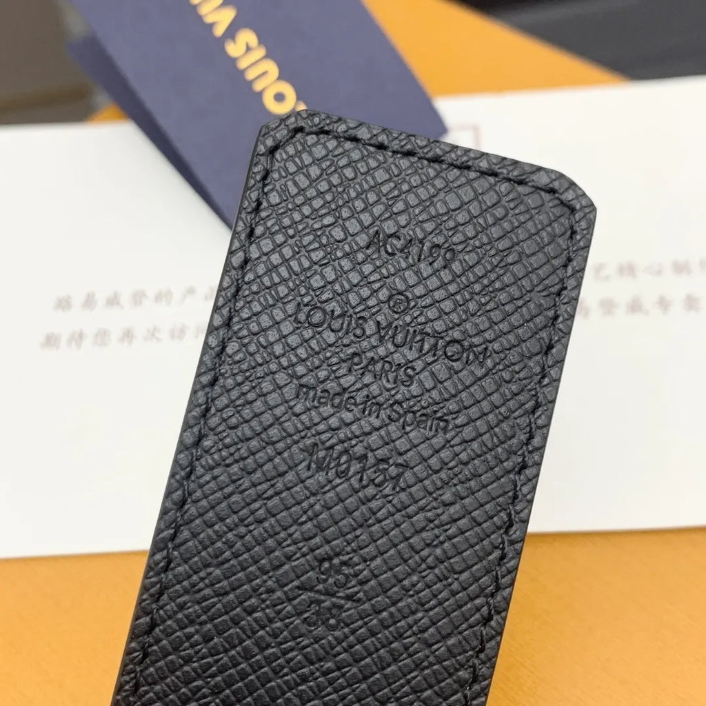 Louis Vuitton Black Monogram Matte Buckle Belt - Hình 6