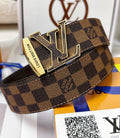 gold Louis Vuitton Damier Checkered Belt