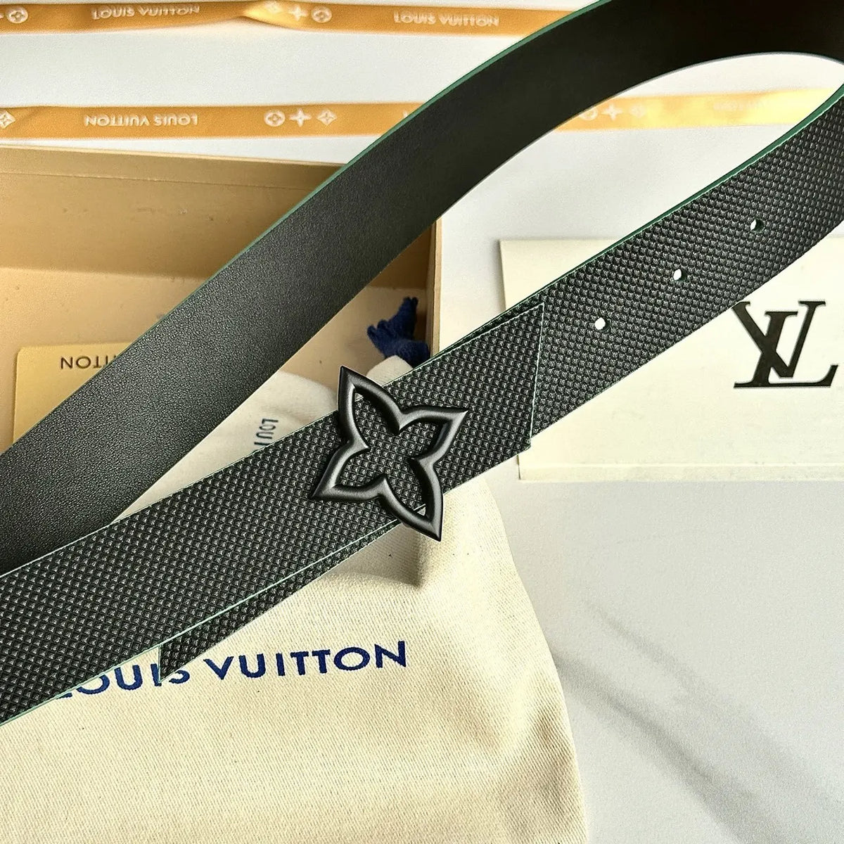 Louis Vuitton Black Flower Belt - Hình 3