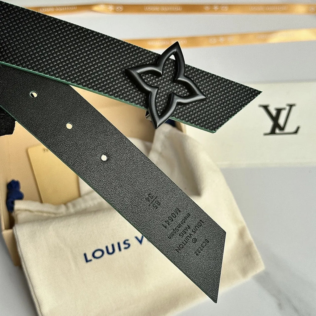 Louis Vuitton Black Flower Belt - Hình 5