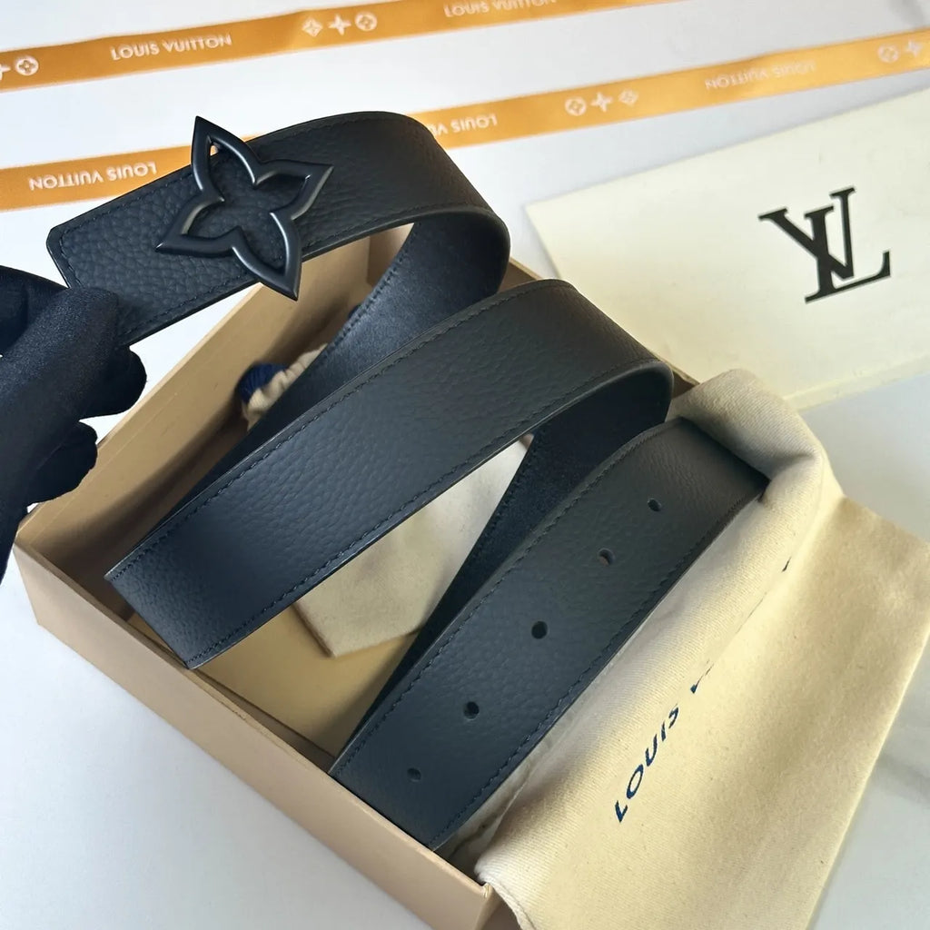 Louis Vuitton Black Flower Buckle Belt - Hình 2