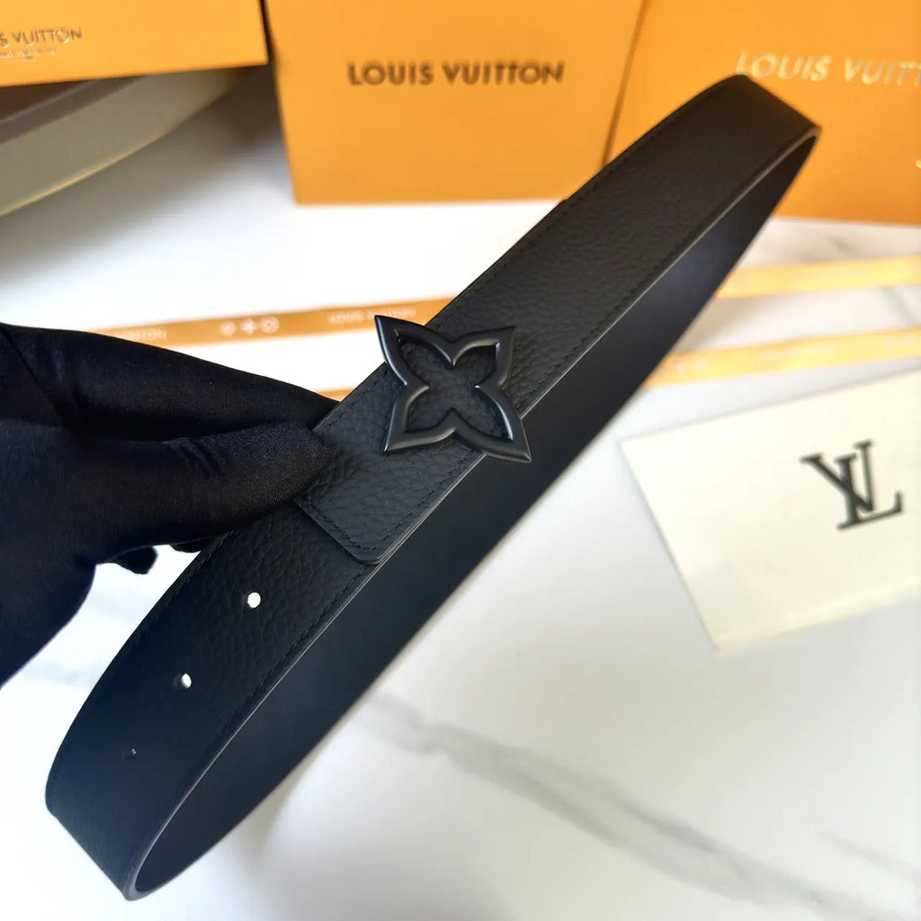 Louis Vuitton Black Flower Buckle Belt - Hình 5