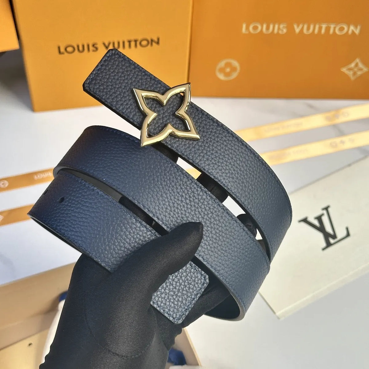 Louis Vuitton Navy Belt leather - Hình 3