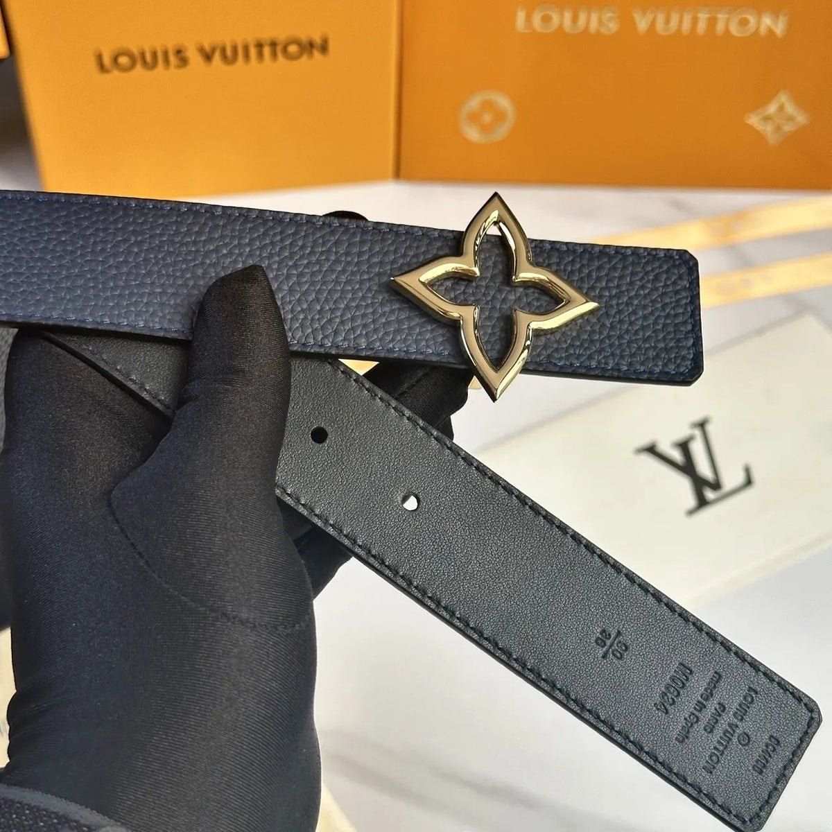 Louis Vuitton Navy Belt leather - Hình 6