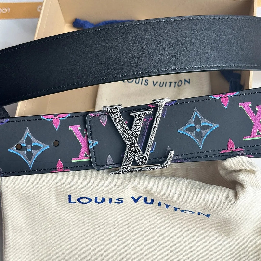 LV Black Multicolor Belt - Hình 3