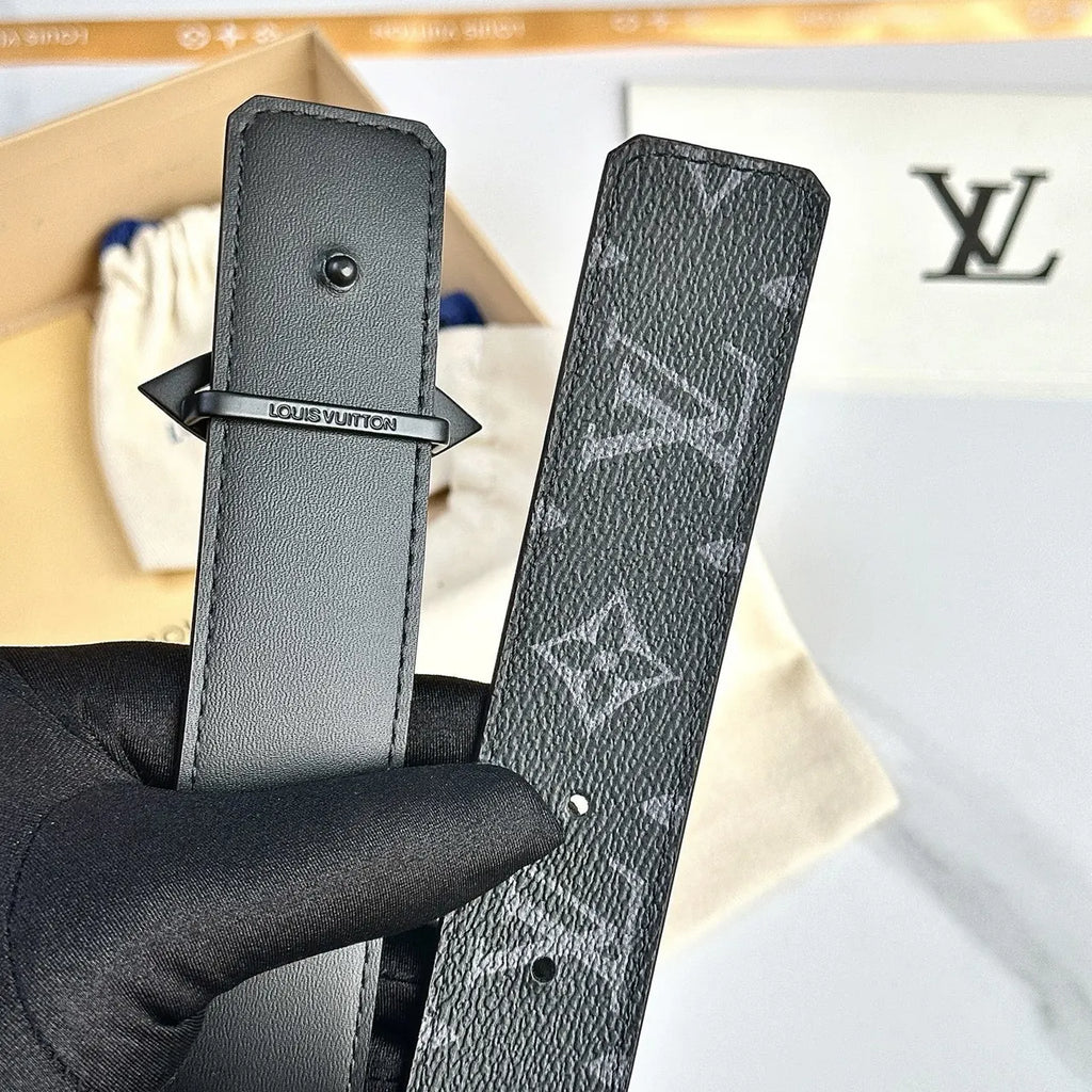 black Louis Vuitton Flower Belt - Hình 6