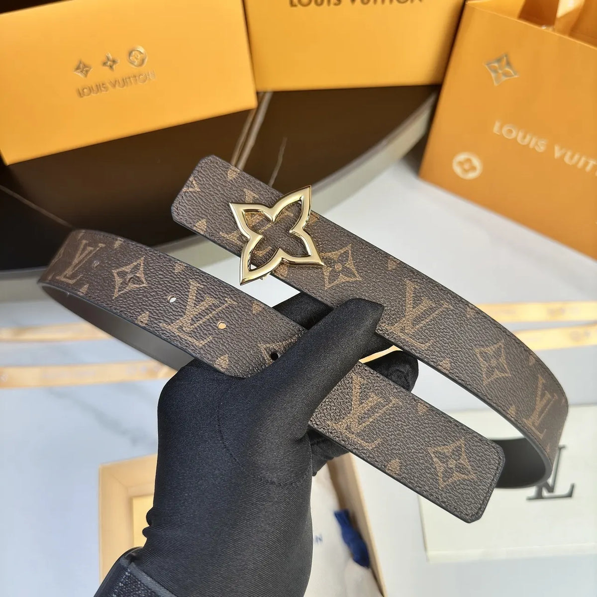 LV Monogram Flower Belt - Hình 3