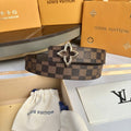 Louis Vuitton Damier Azur Belt gold