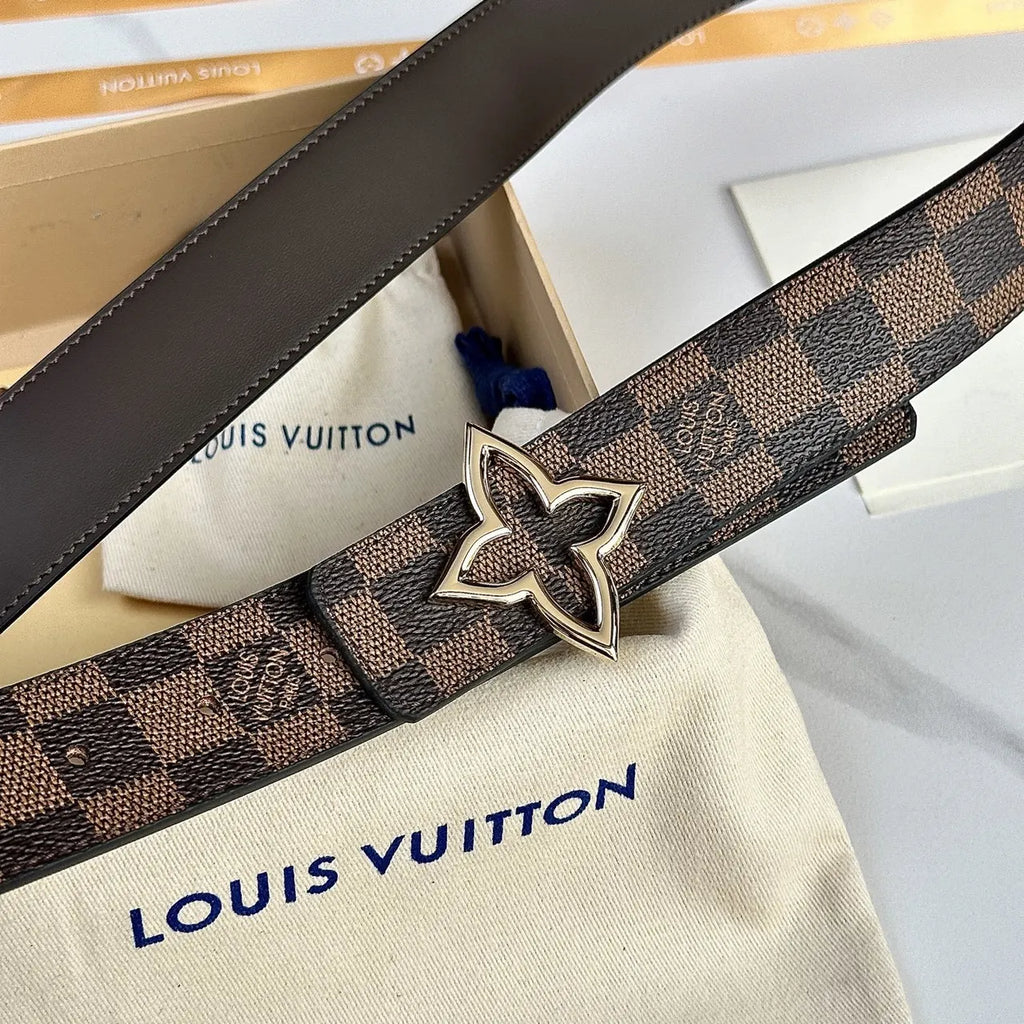 Louis Vuitton Damier Azur Belt gold - Hình 3