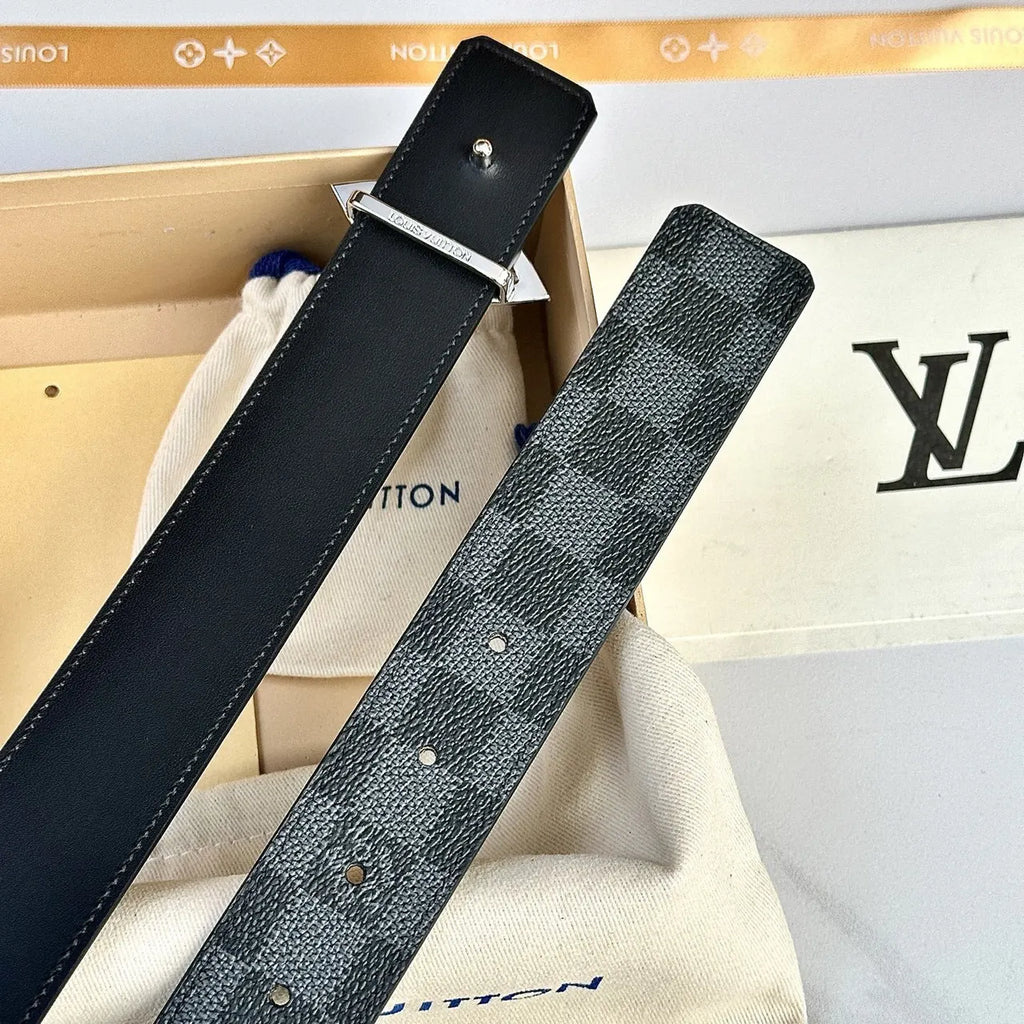 silver flower Louis Vuitton Damier Infini Belt - Hình 7