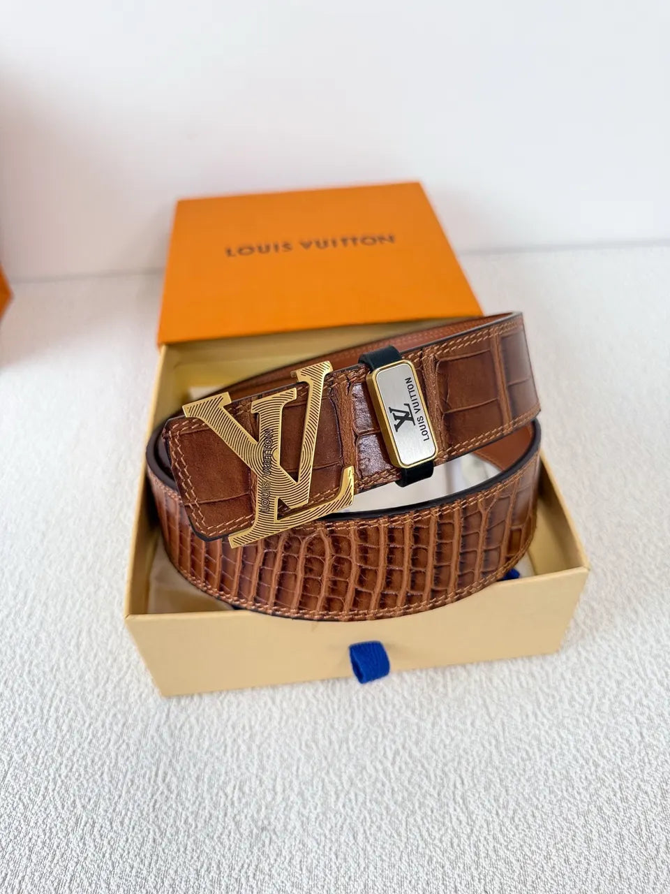 LV Alligator Leather Belt