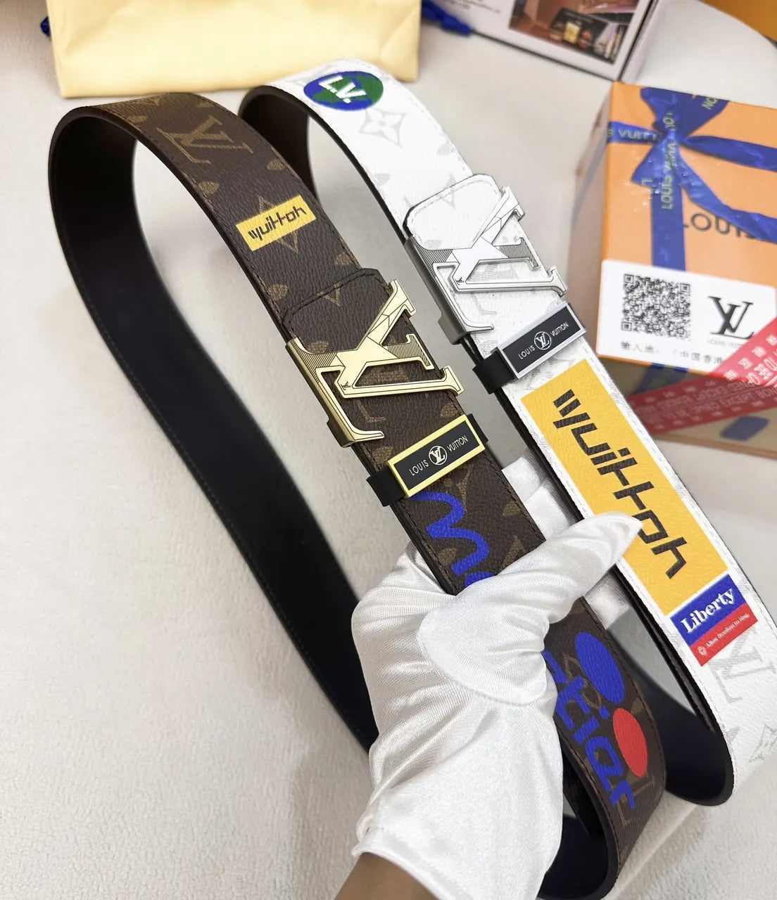 Louis Vuitton Brown Monogram Comic Belt