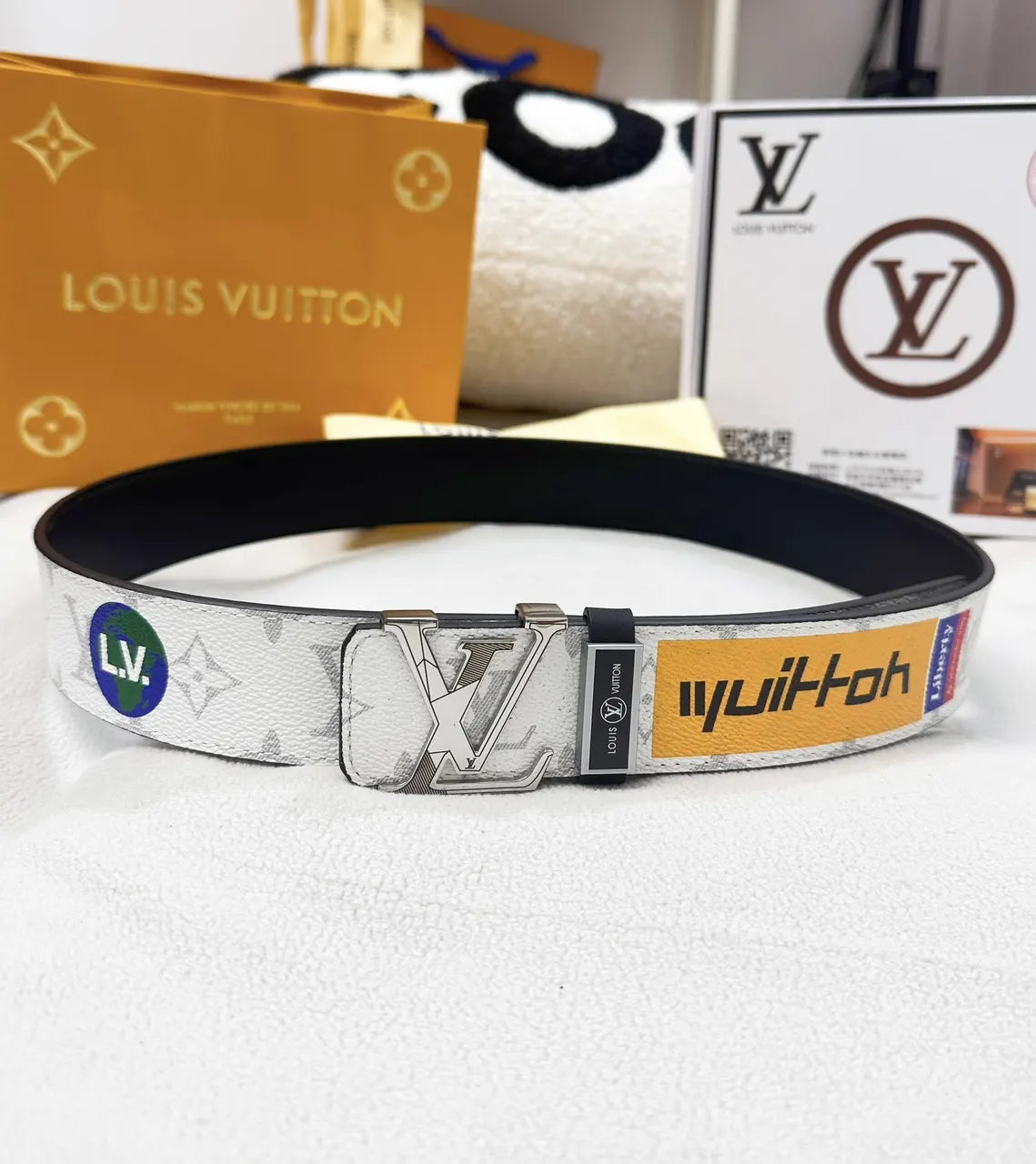 Louis Vuitton Brown Monogram Comic Belt - Hình 3