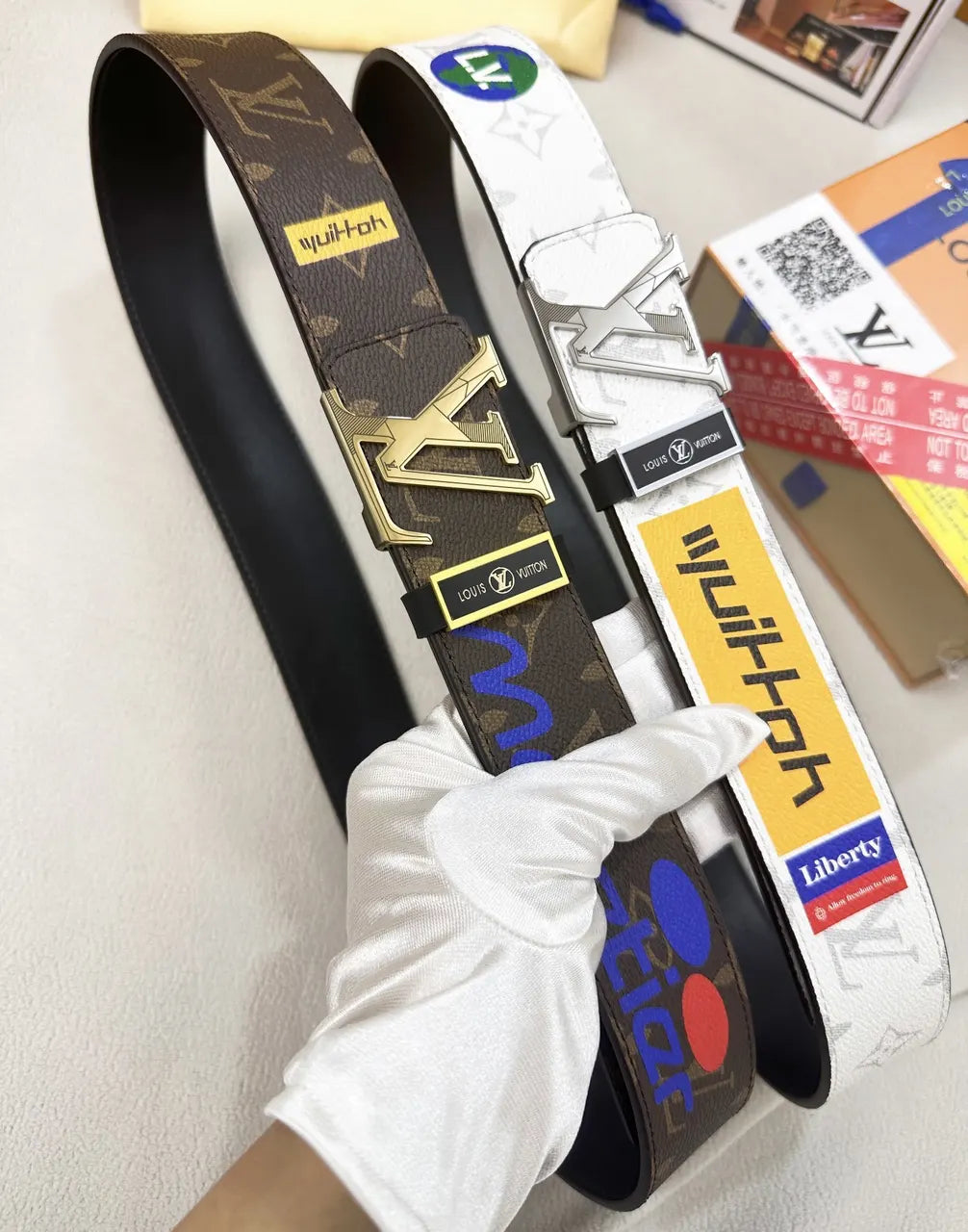 Louis Vuitton Brown Monogram Comic Belt - Hình 4