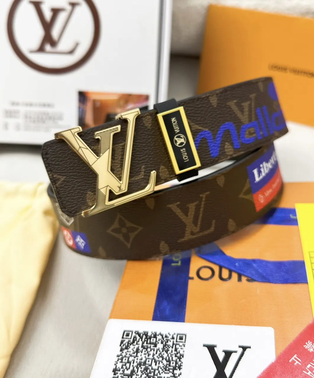 LV Monogram Liberty Brown Belt - Hình 2