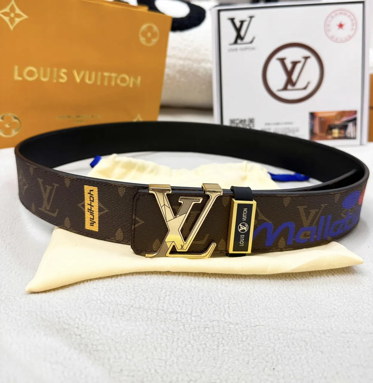LV Monogram Liberty Brown Belt - Hình 3
