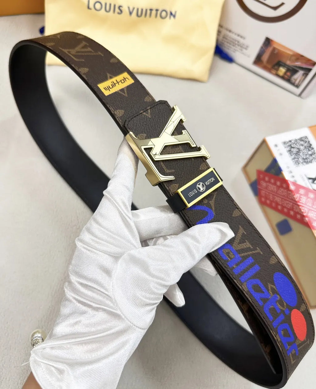 LV Monogram Liberty Brown Belt - Hình 4