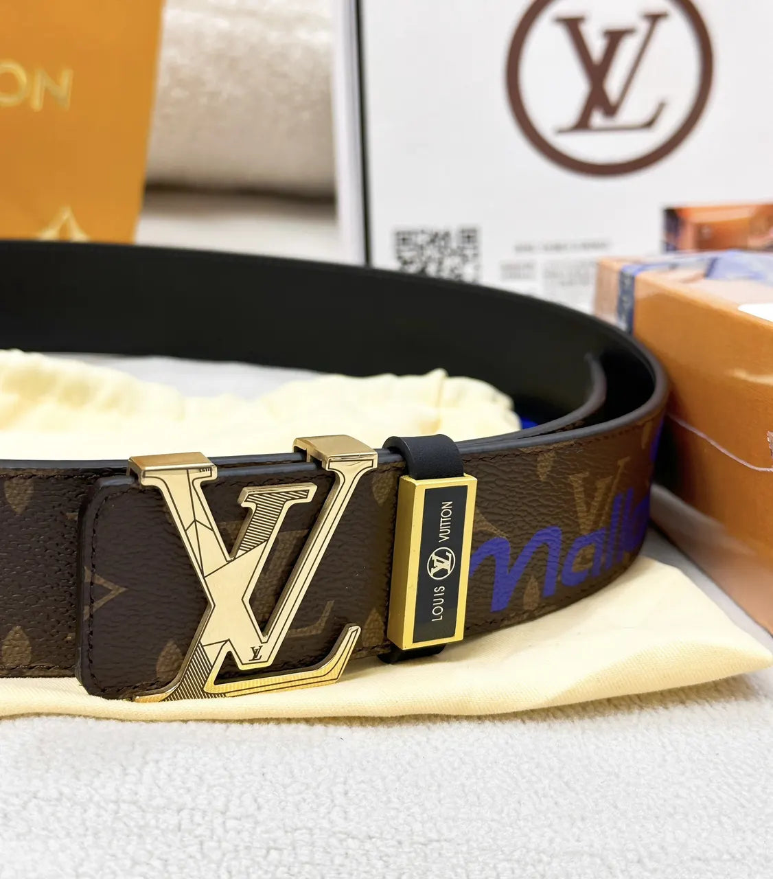LV Monogram Liberty Brown Belt - Hình 5