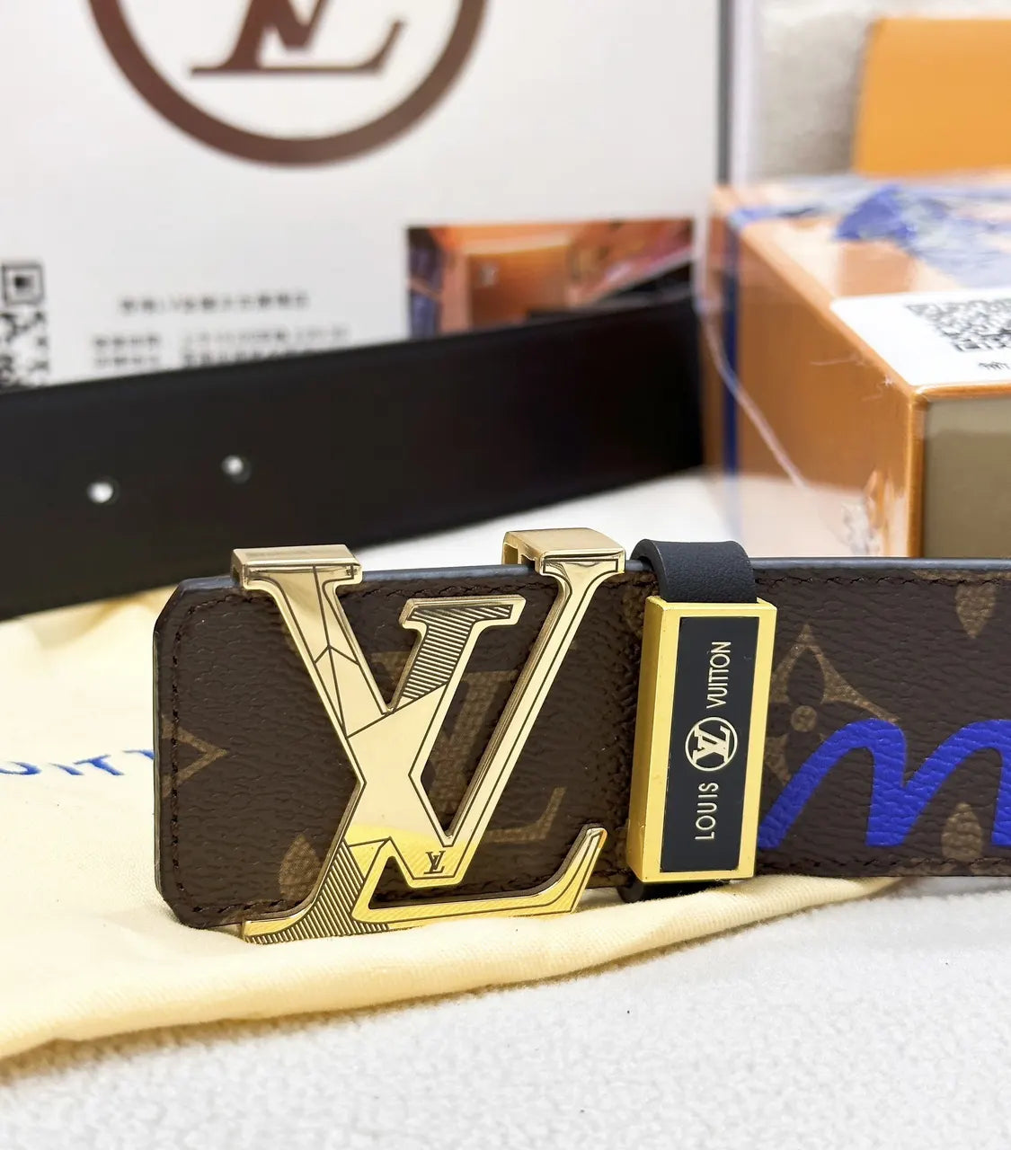 LV Monogram Liberty Brown Belt - Hình 6