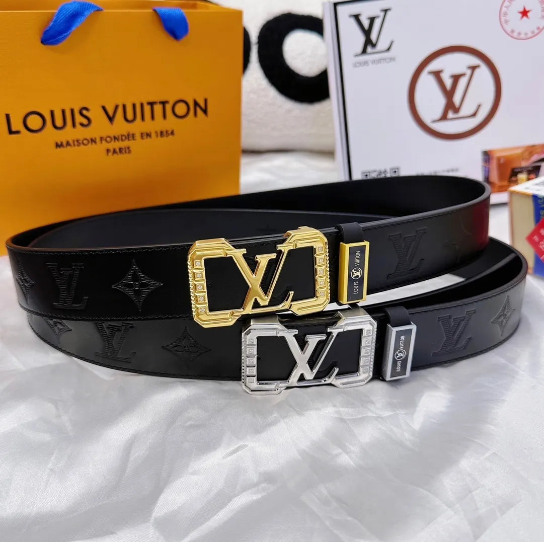 Louis Vuitton Gold LV Buckle Belt