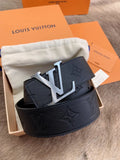 Louis Vuitton Embossed Belt black leather