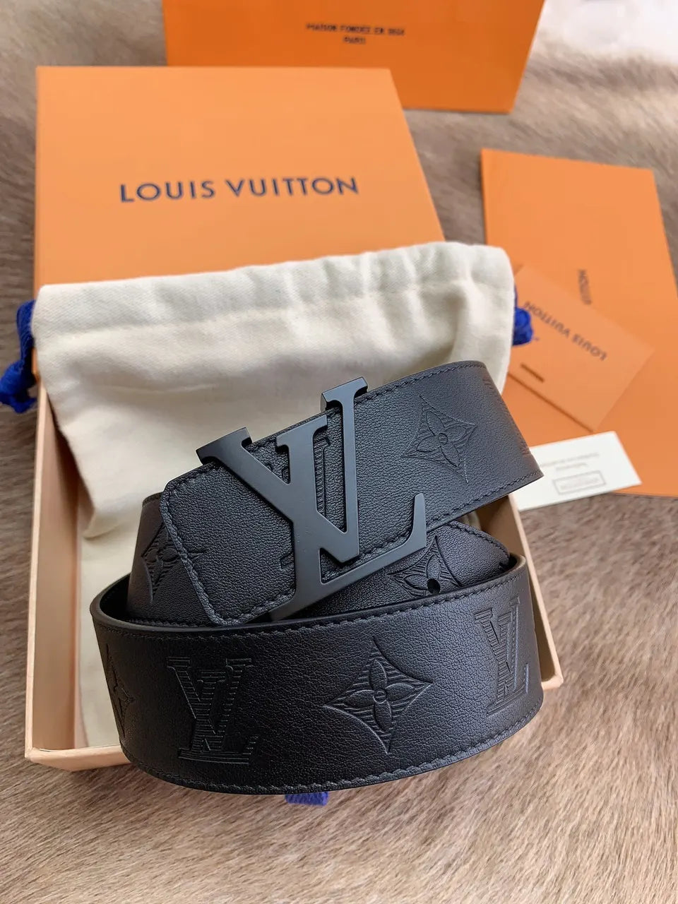 Louis Vuitton Black Monogrammed Belt