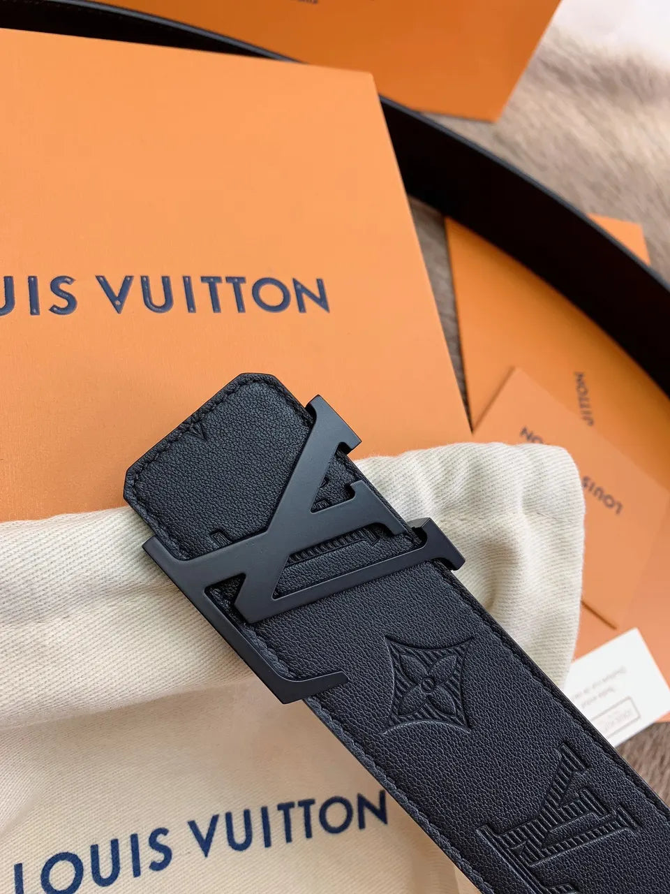 Louis Vuitton Black Monogrammed Belt - Hình 2