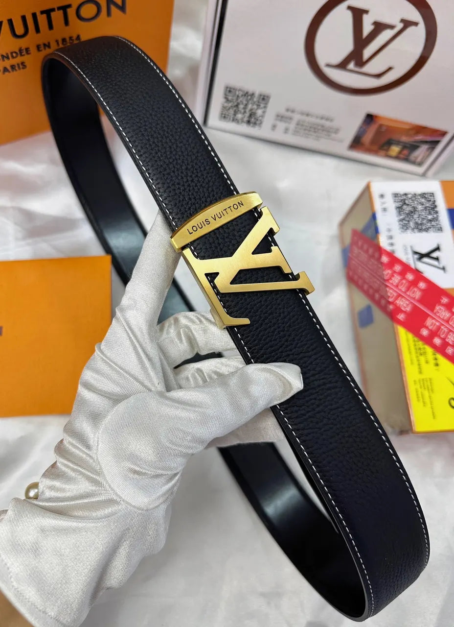 black Louis Vuitton LV Initiales Belt - Hình 6
