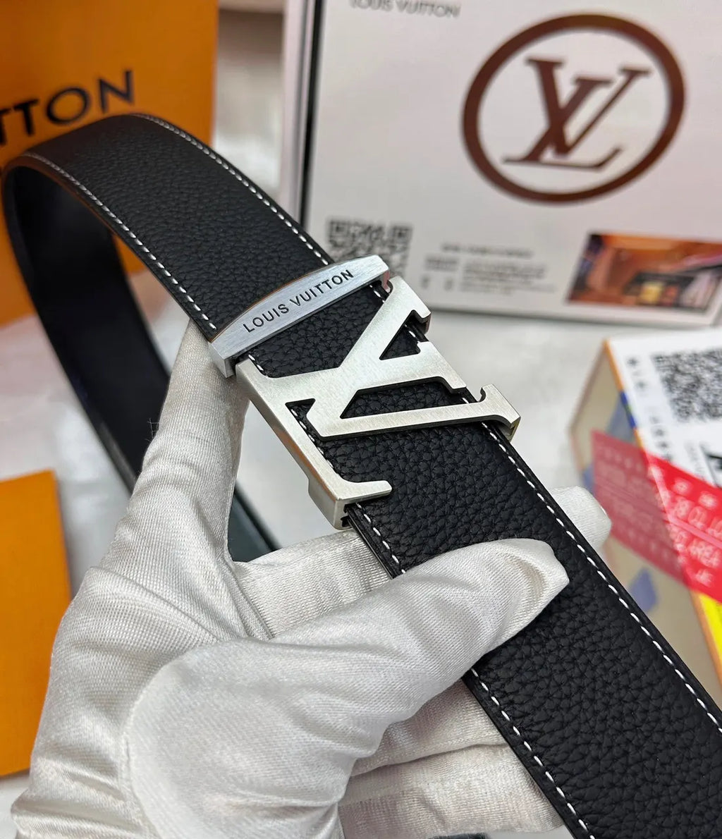 black Louis Vuitton LV Initiales Belt - Hình 7