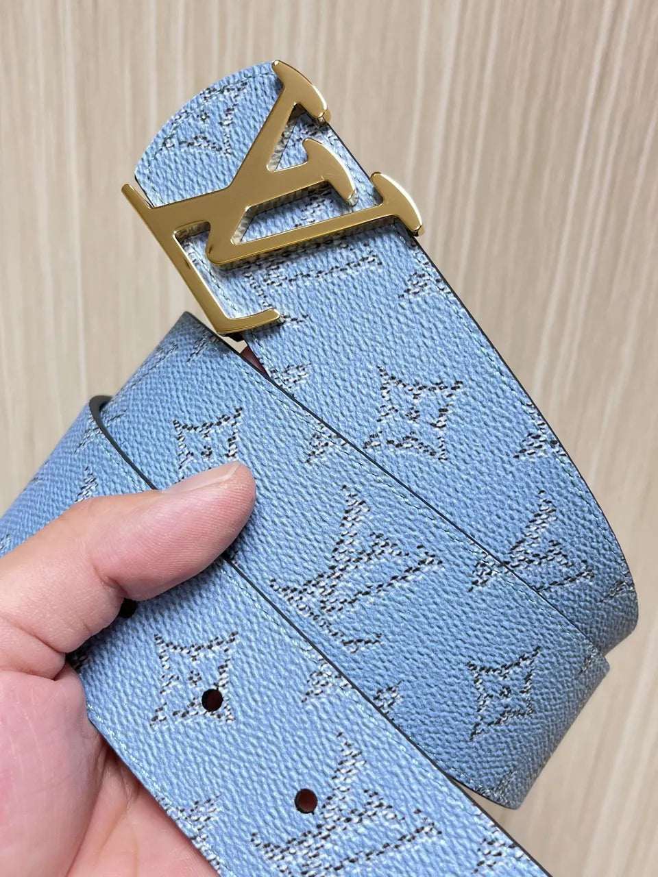 Louis Vuitton Sky Blue Monogram Belt