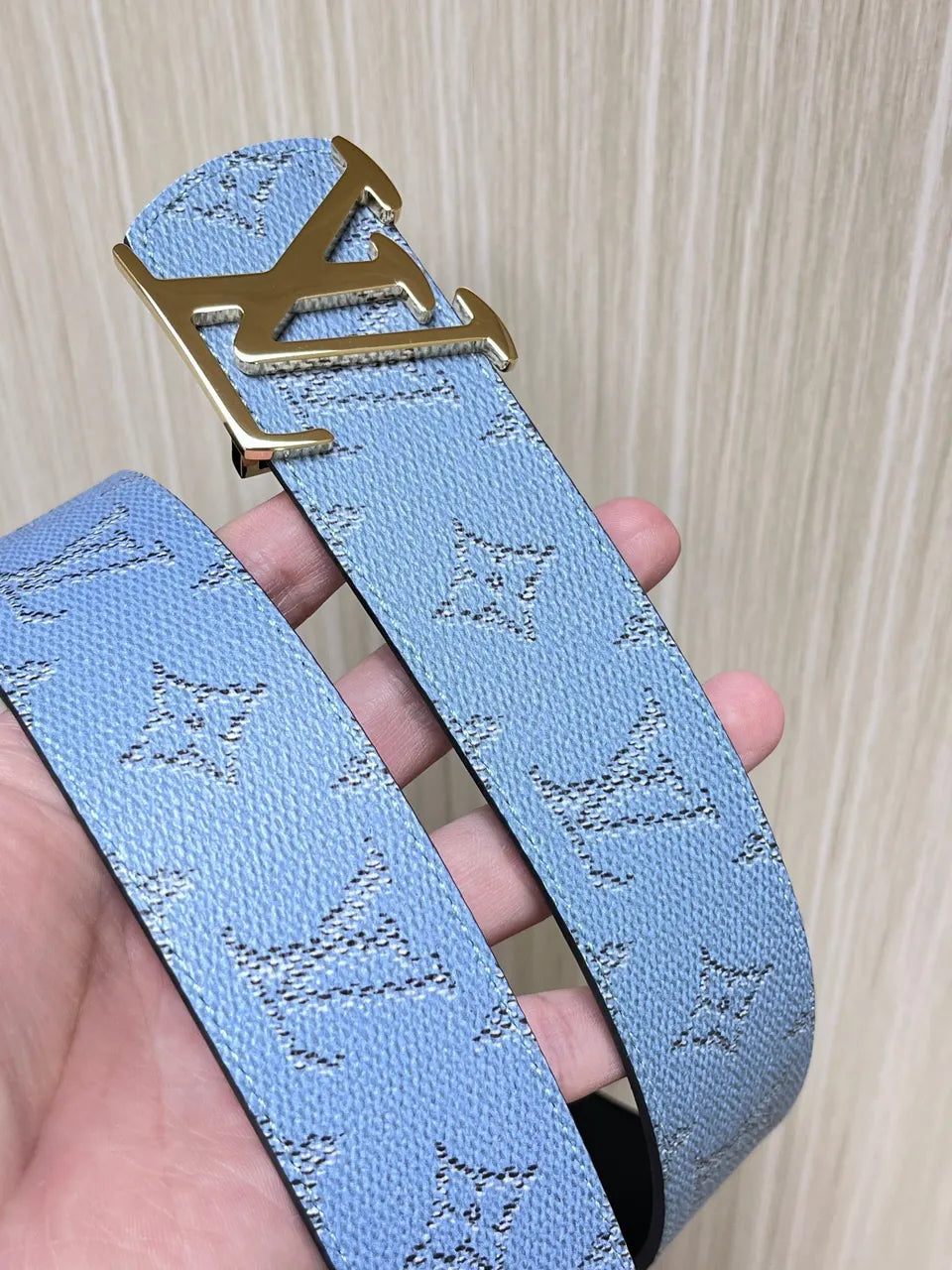 Louis Vuitton Sky Blue Monogram Belt - Hình 2