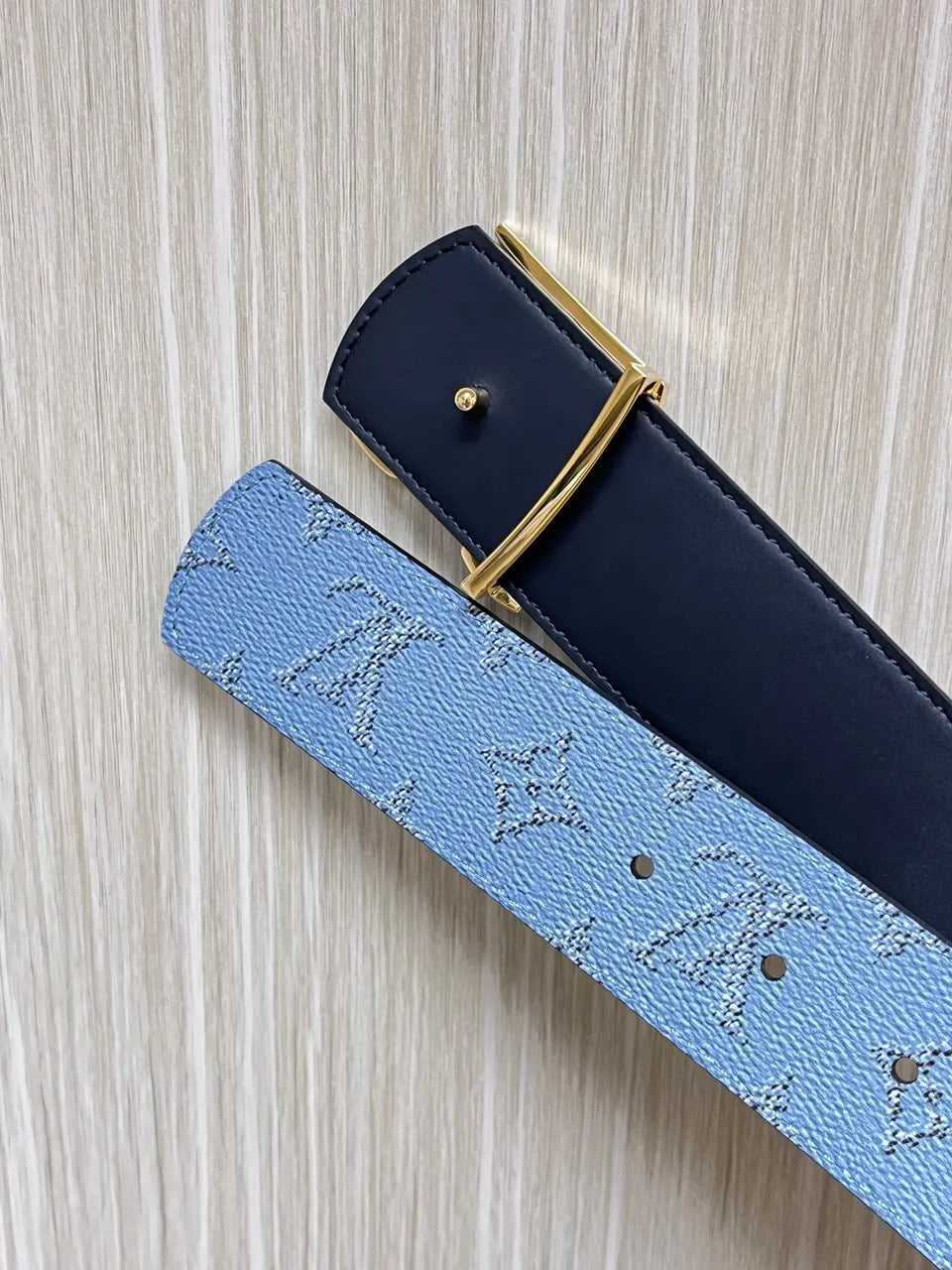 Louis Vuitton Sky Blue Monogram Belt - Hình 4