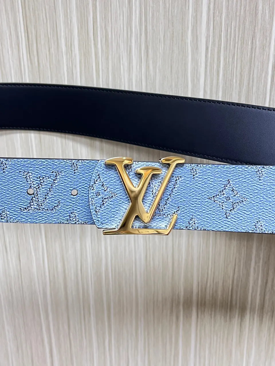 Louis Vuitton Sky Blue Monogram Belt - Hình 5