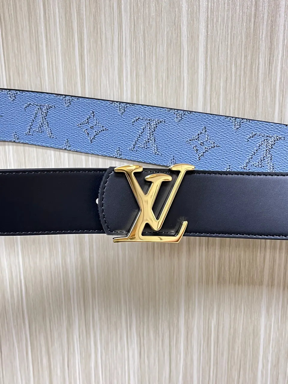 Louis Vuitton Sky Blue Monogram Belt - Hình 6