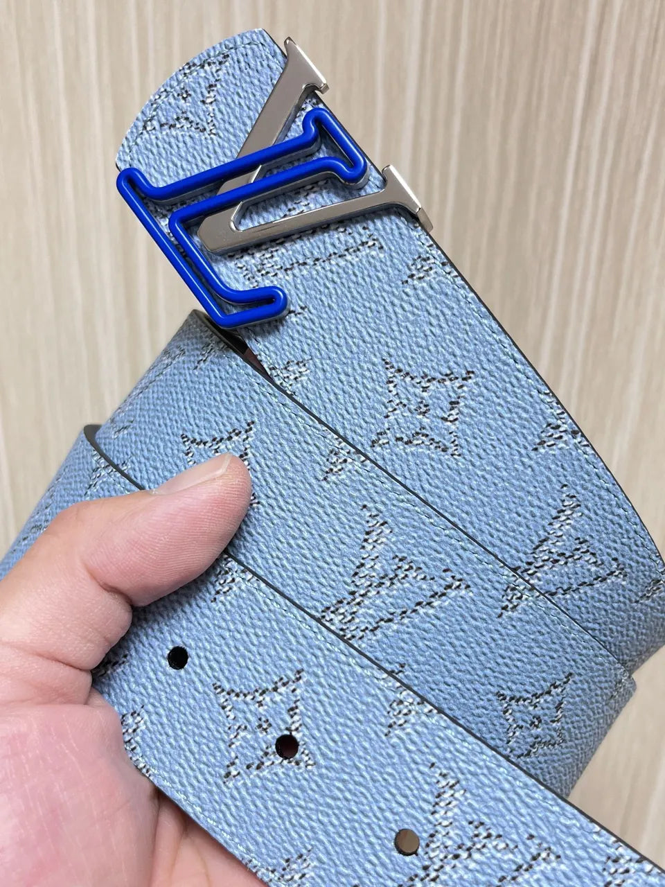 Louis Vuitton Sky Blue Monogram Belt
