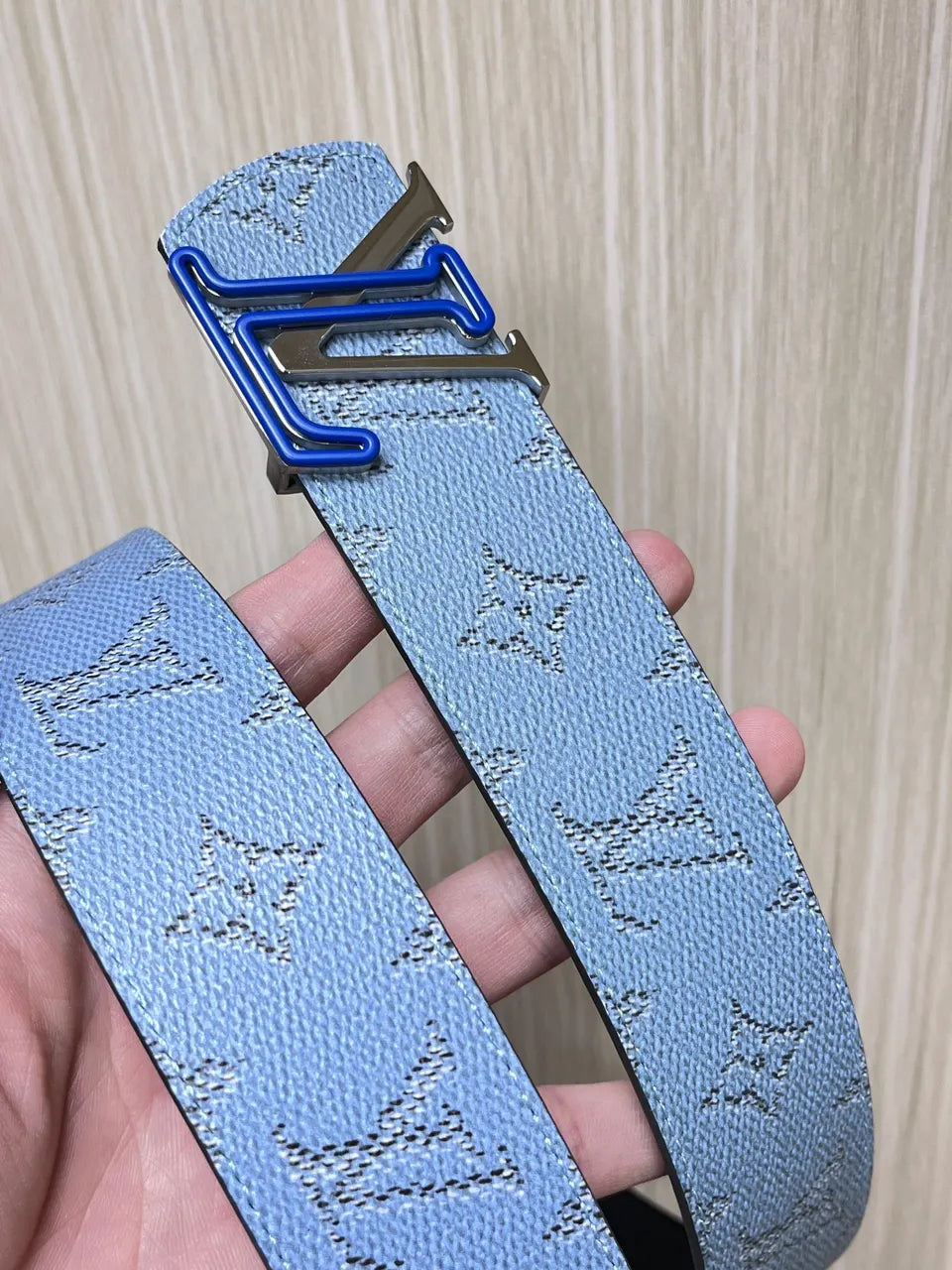 Louis Vuitton Sky Blue Monogram Belt - Hình 2