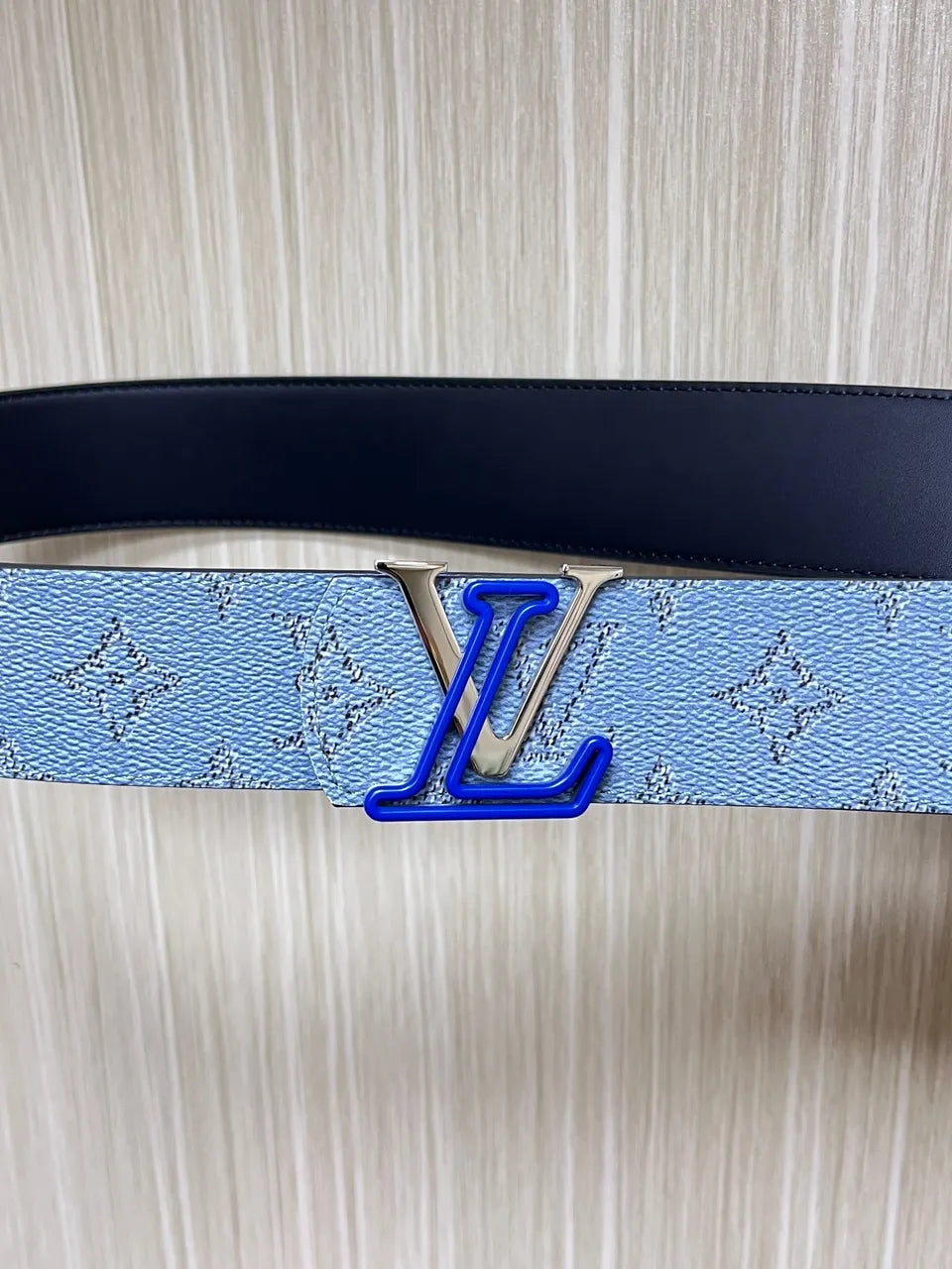 Louis Vuitton Sky Blue Monogram Belt - Hình 5