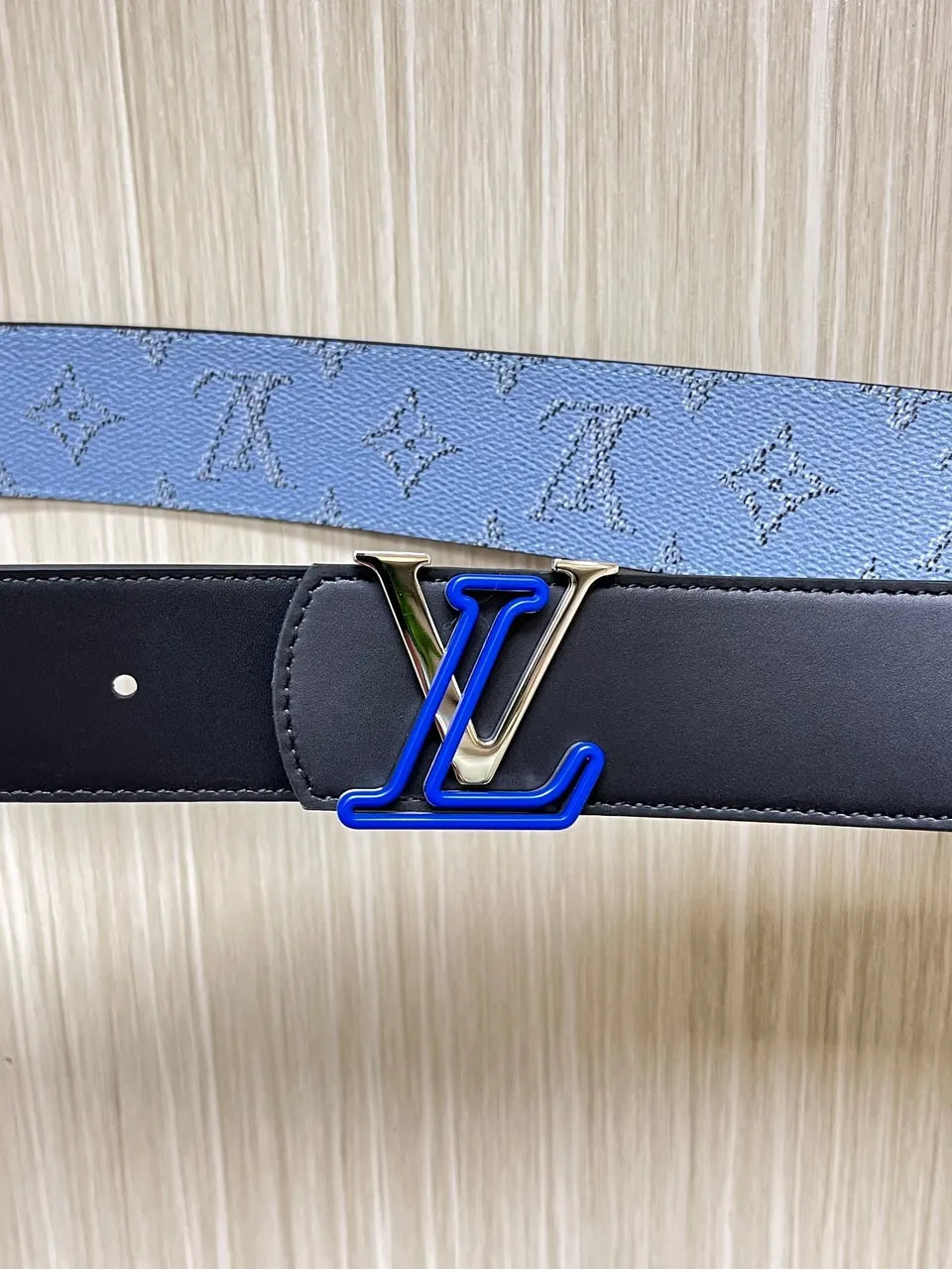 Louis Vuitton Sky Blue Monogram Belt - Hình 6