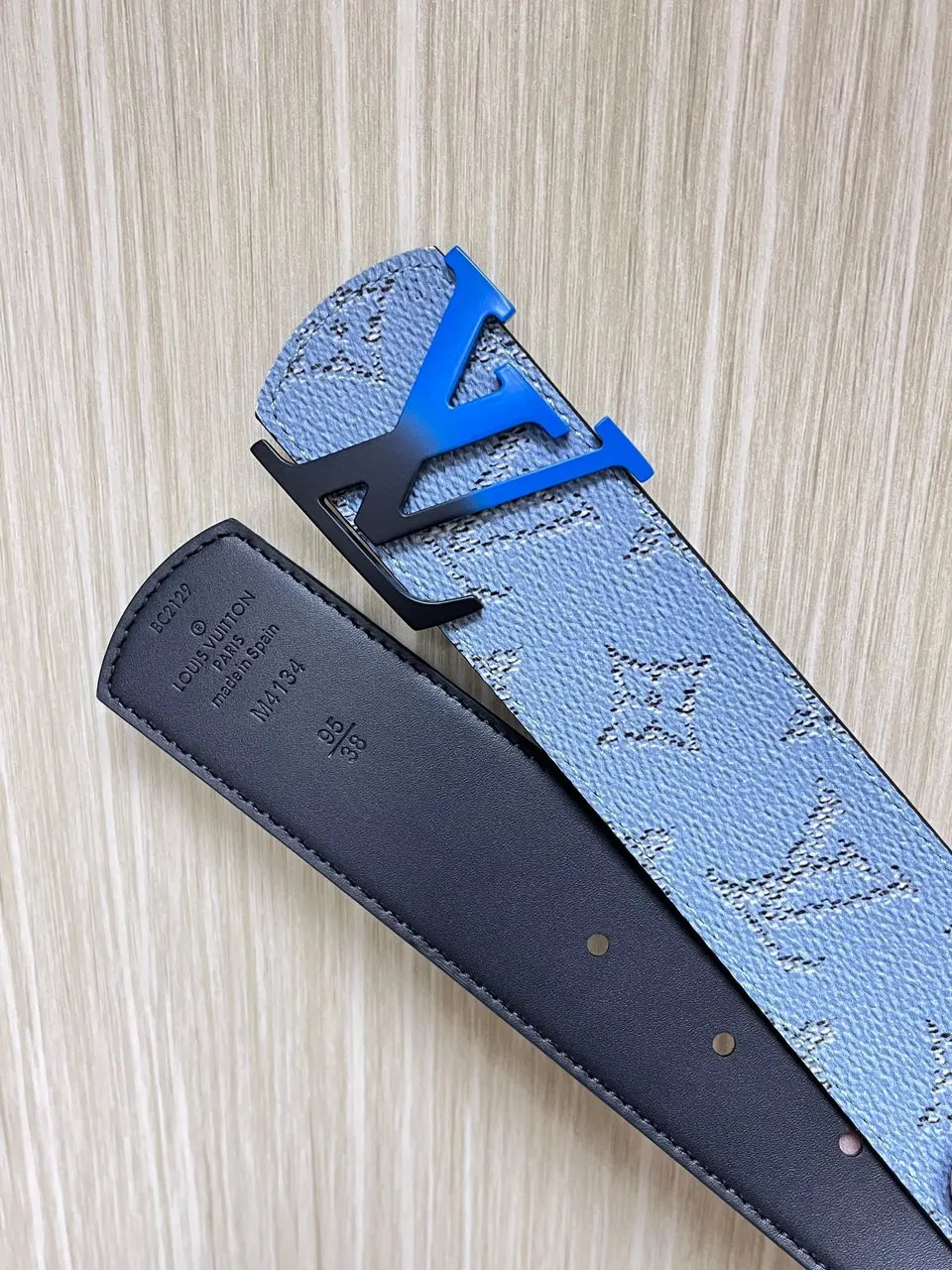coated Louis Vuitton Blue Monogram Belt
