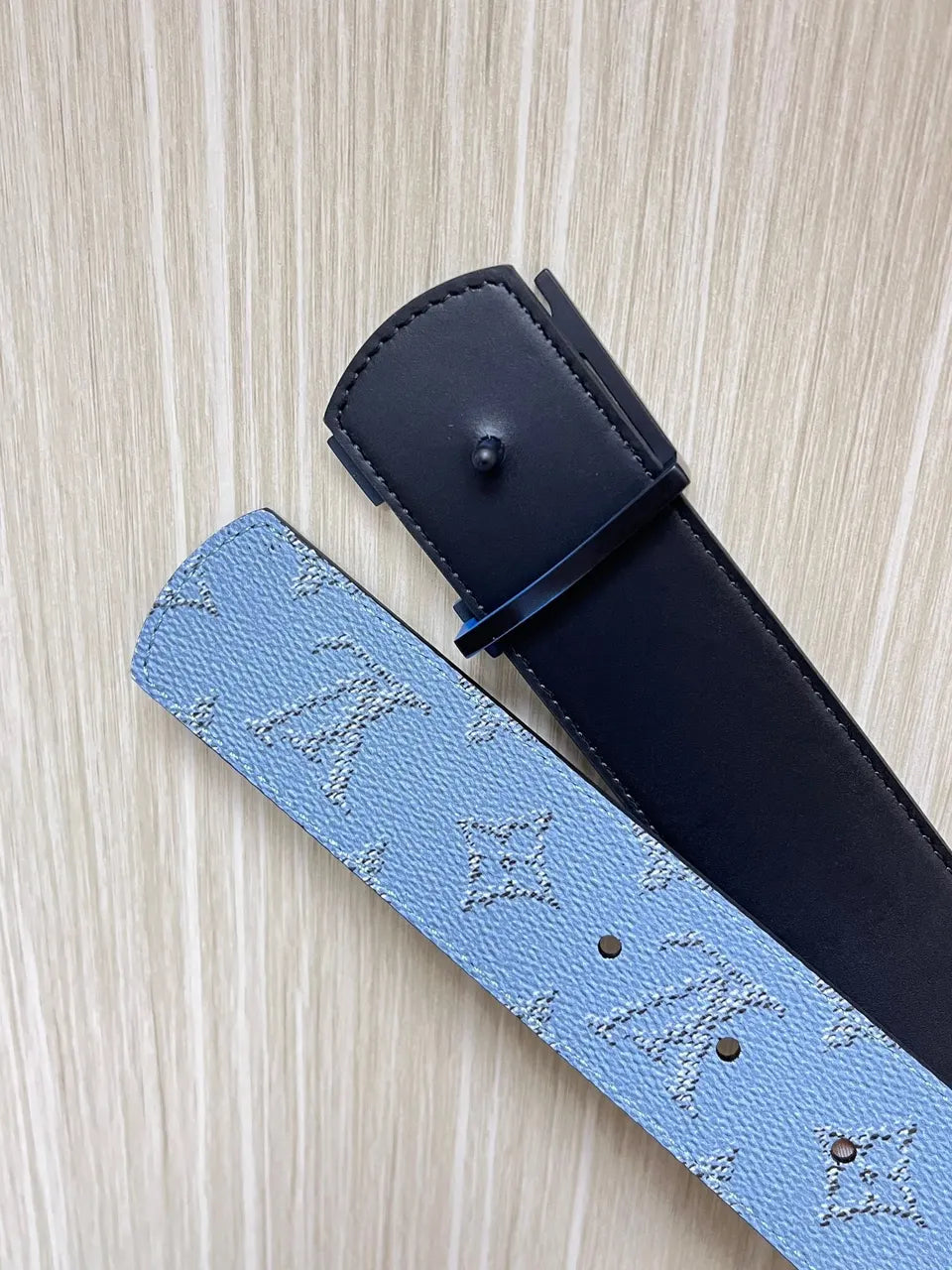 coated Louis Vuitton Blue Monogram Belt - Hình 2