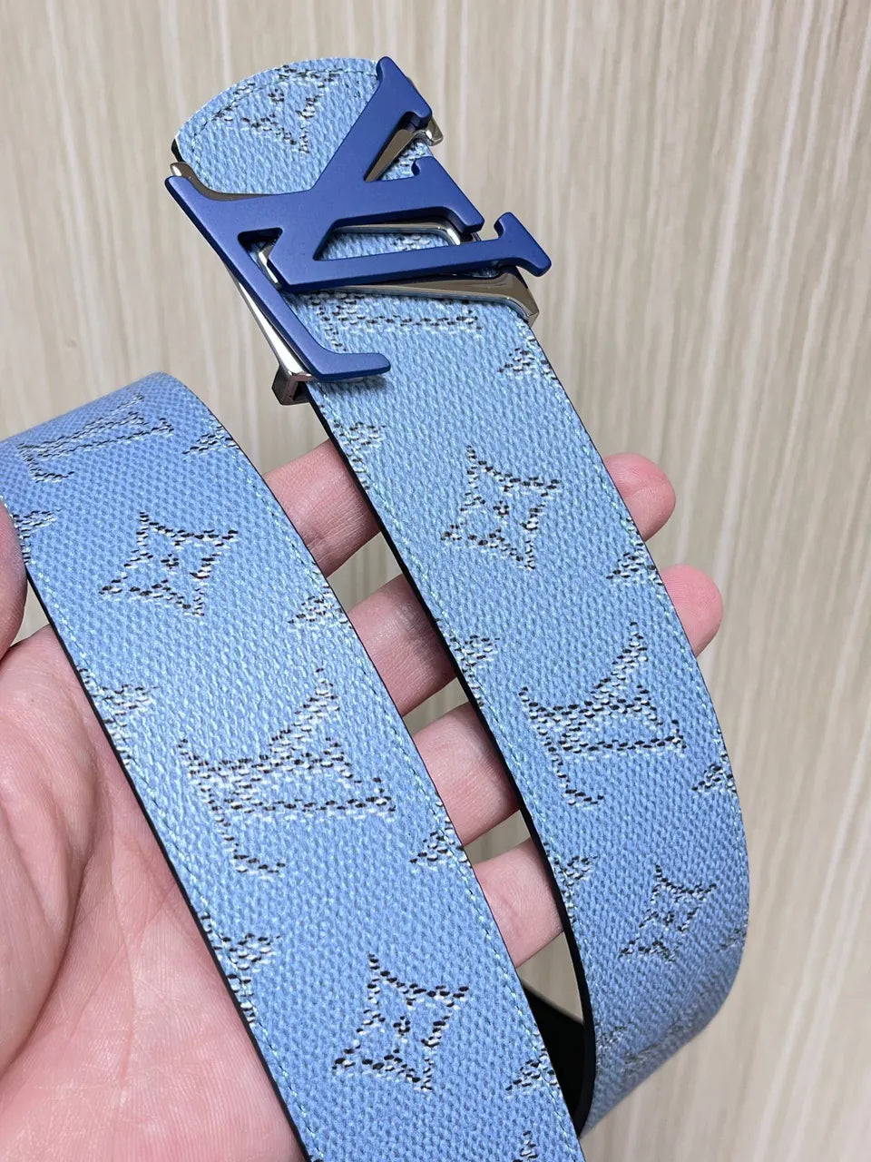 LV Light Blue Monogram Belt - Hình 2