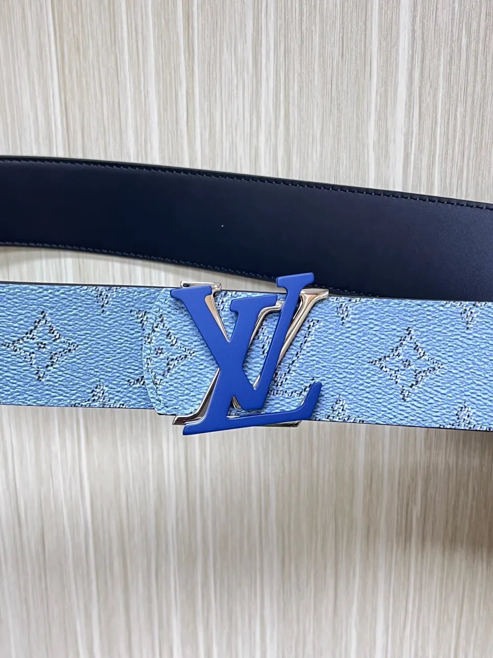 LV Light Blue Monogram Belt - Hình 5