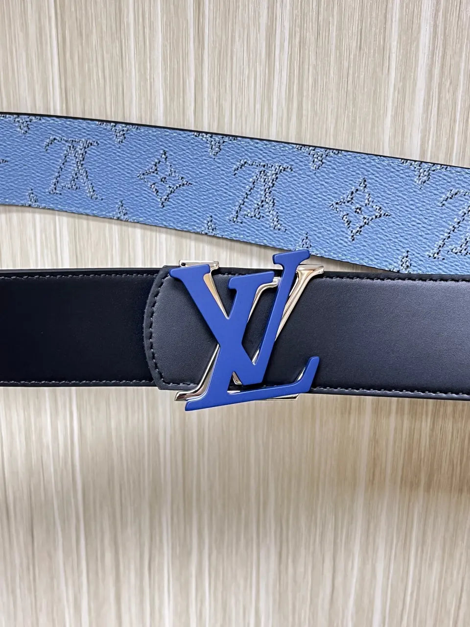 LV Light Blue Monogram Belt - Hình 6