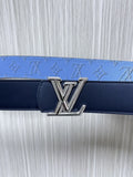 lv Louis Vuitton Blue Monogram Belt