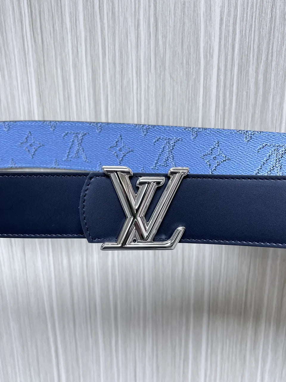 lv Louis Vuitton Blue Monogram Belt
