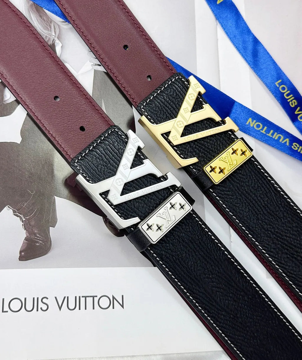 leather Louis Vuitton Reversible Belt