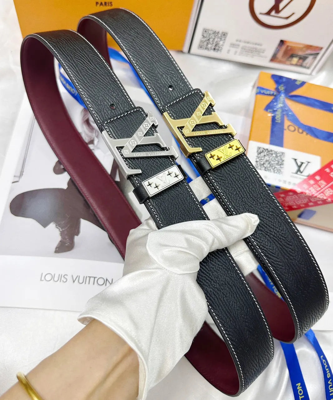 Louis Vuitton Black Leather Belt lv - Hình 9
