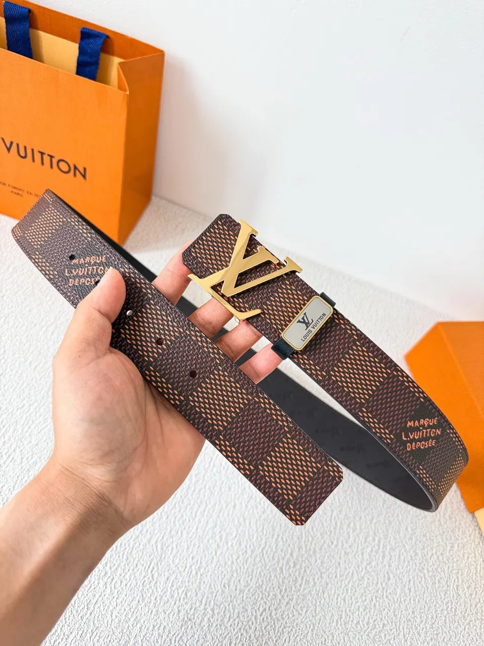 Louis Vuitton Damier Graphite Belt 3852 - Hình 4