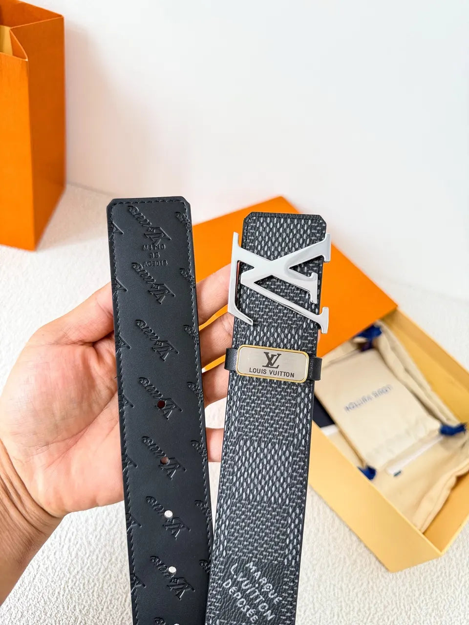 Louis Vuitton Damier Graphite Belt 3852 - Hình 7