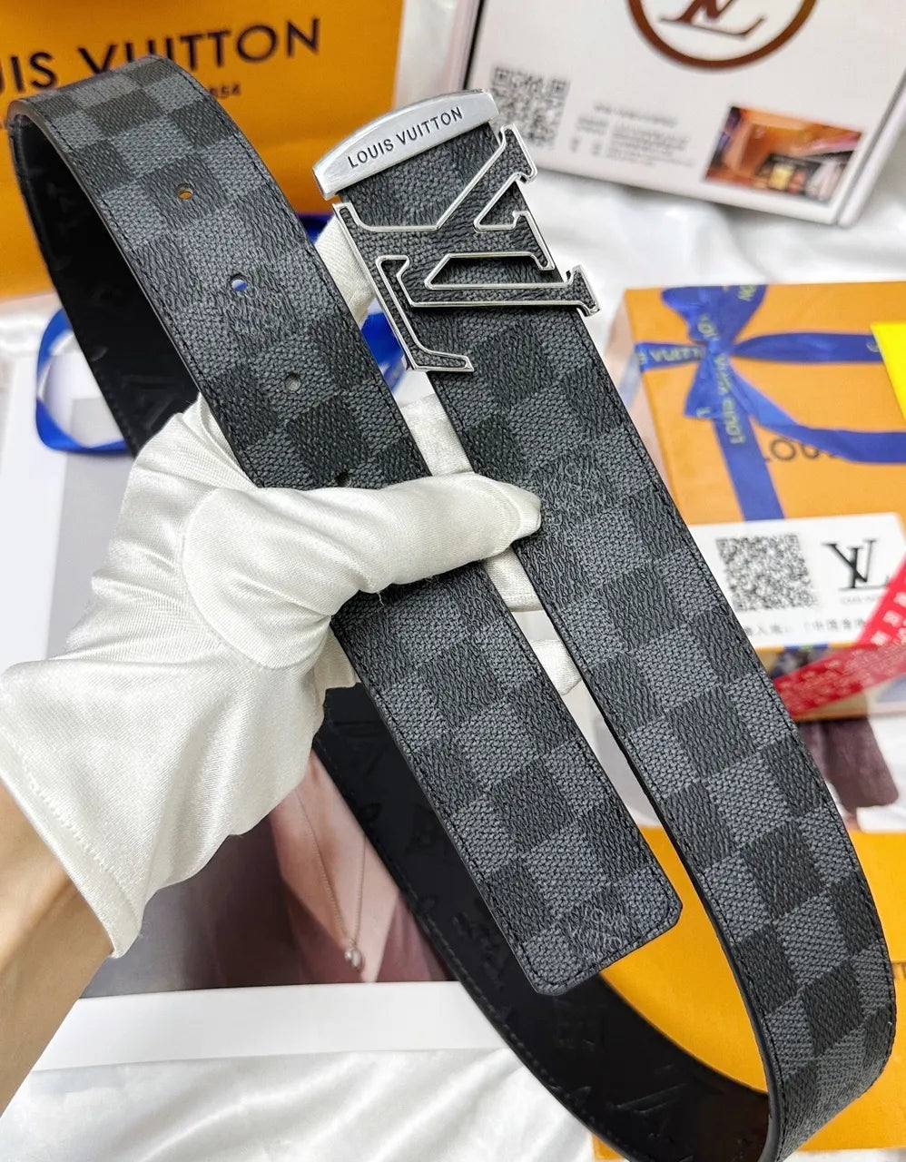 Louis Vuitton Damier Graphite Belt lv - Hình 3